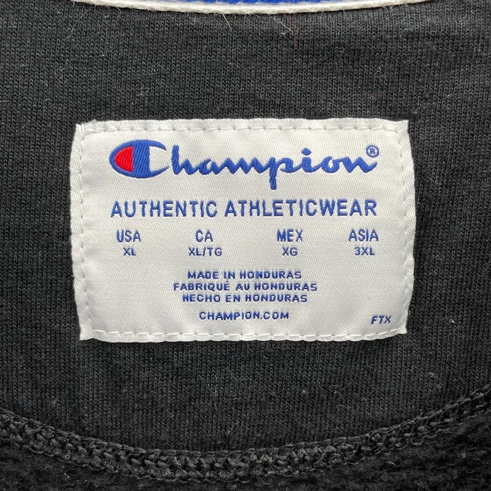 Champion Sweatshirt Men XL Black Logo Sportswear 90s Athletic Casual Comfort Gym